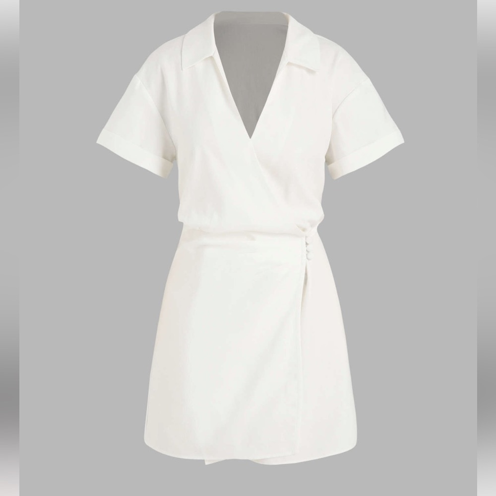 Brand new white cotton/linen collared DRESS
